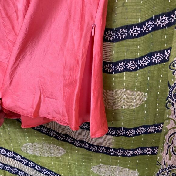 Y2K Banana Republic Coral Silk and Lace Fairycore Camisole Blouse Size 10 - Picture 6 of 13